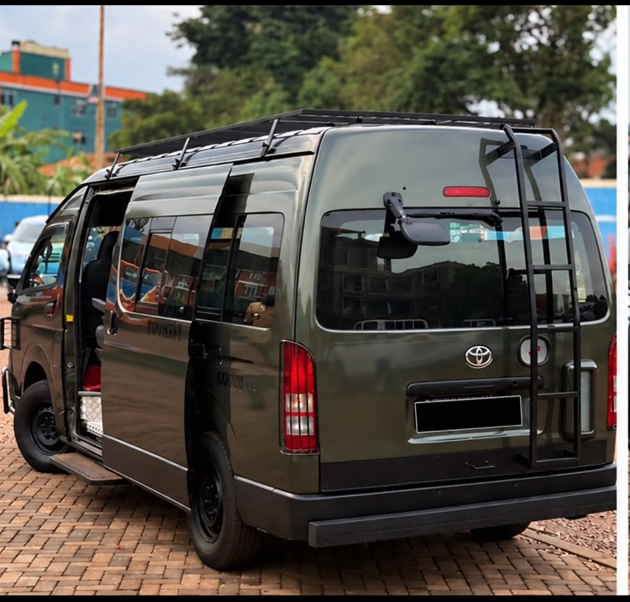 Touring van, rear view
